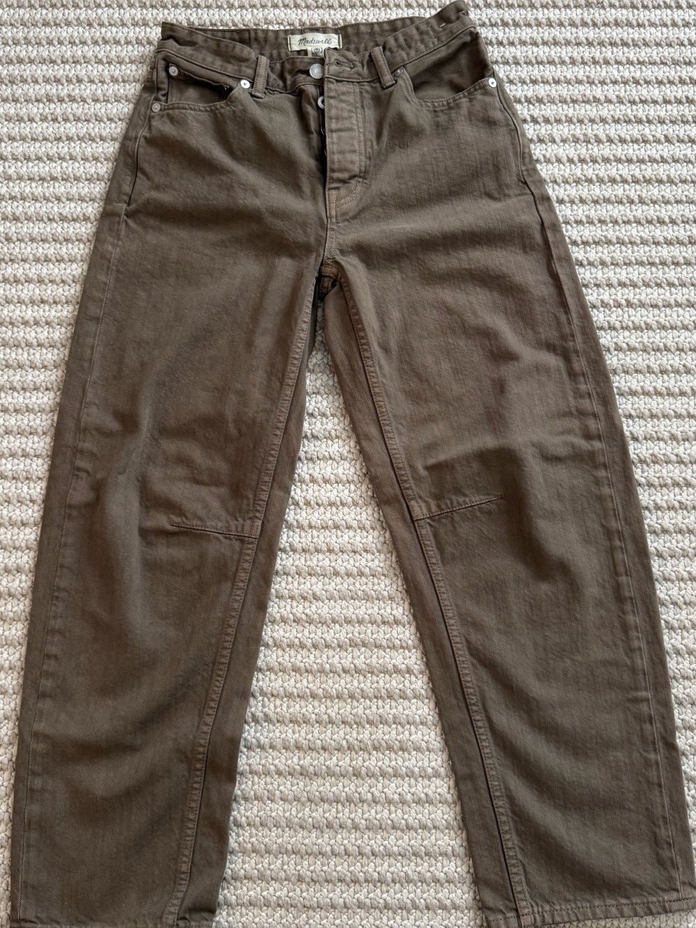 Madewell the Darted Barrel-leg Women's Jeans in Olive Brown